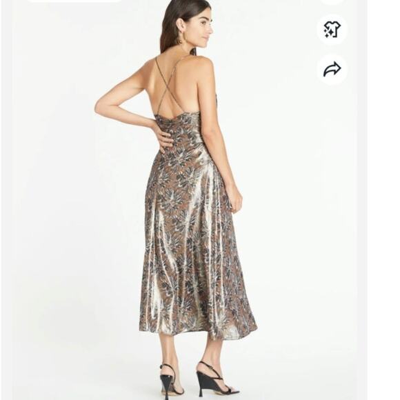 Tanya Taylor Meredith Metallic Silk Blend Maxi Dress, sz 14 - Picture 7 of 16